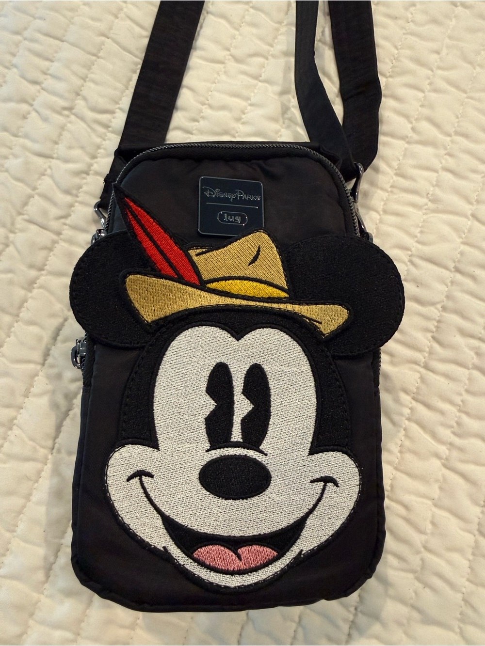 Disney Black Crossbody Lug Bag with German Accents